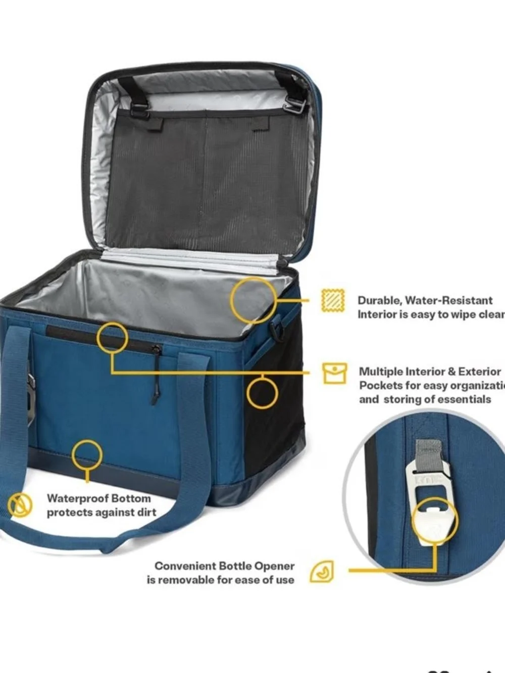 RTIC Navy Blue Soft-Sided Cooler Bag